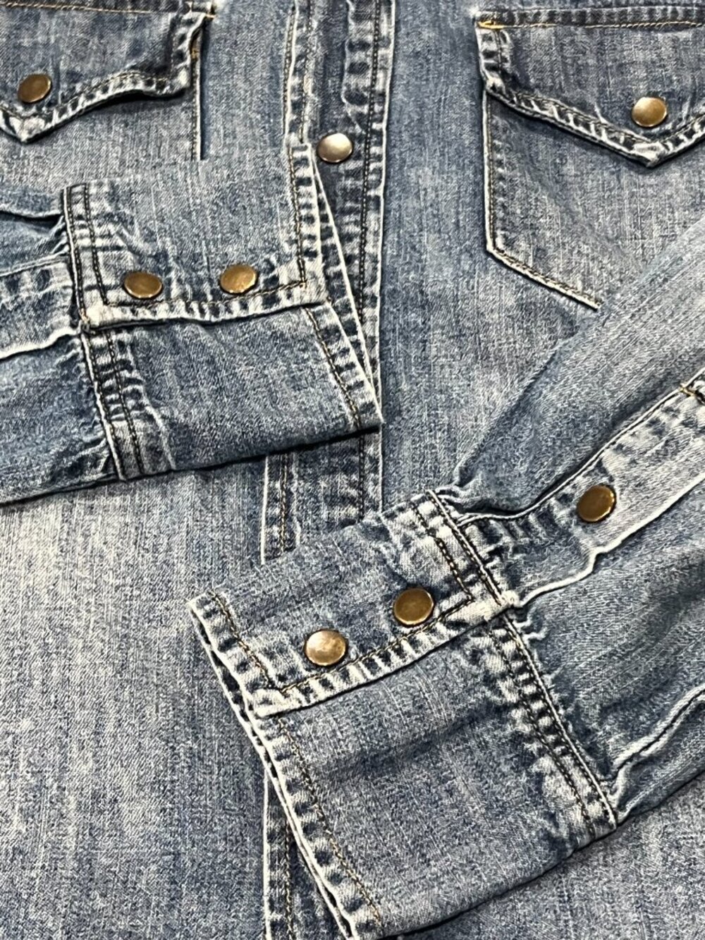 Madewell Western Denim Snap Front Shirt, Med Blue, Medium - Picture 6 of 8